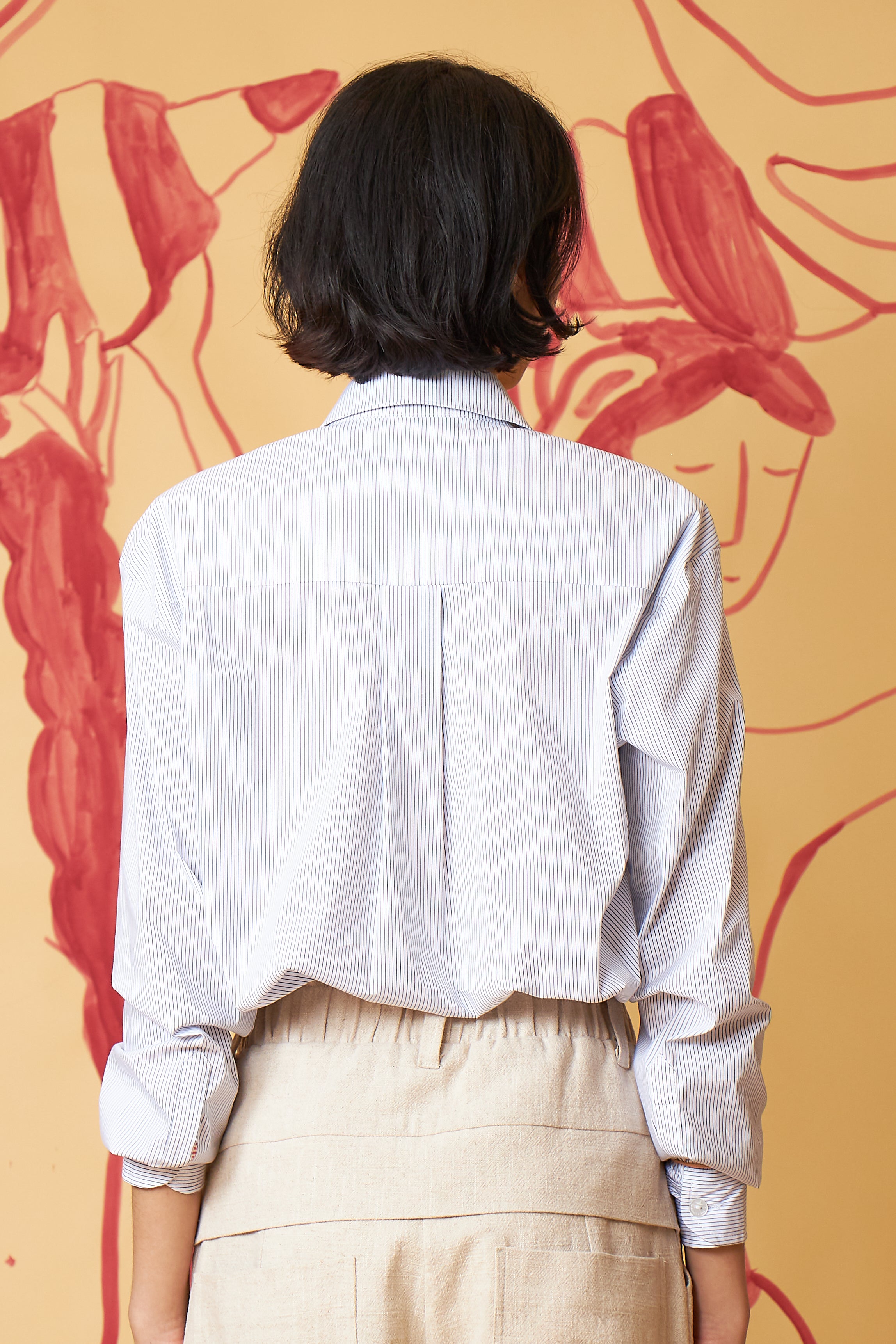 CAMISA CISSA AZUL LISTRA