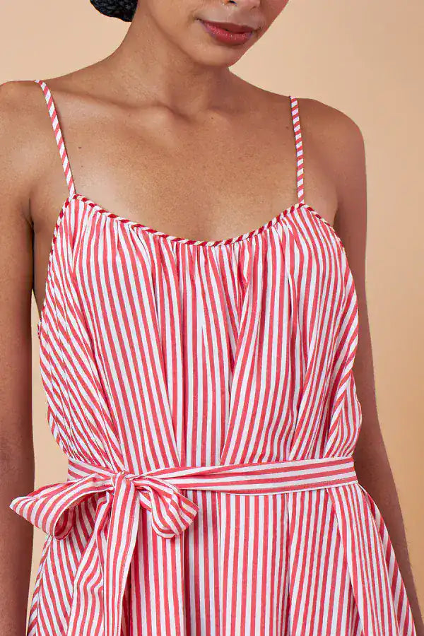 VESTIDO KAIAPO LISTRA VERMELHA