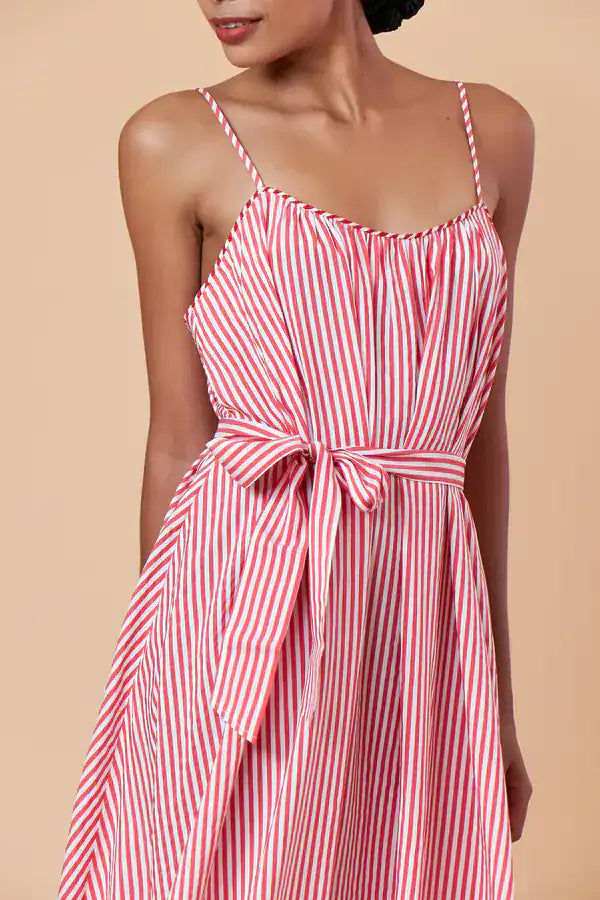 VESTIDO KAIAPO LISTRA VERMELHA