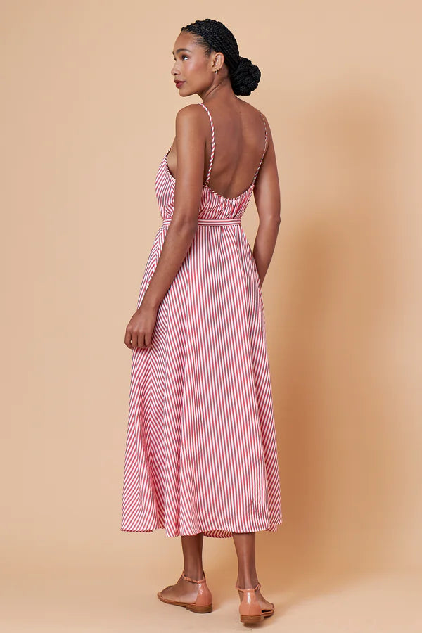 VESTIDO KAIAPO LISTRA VERMELHA