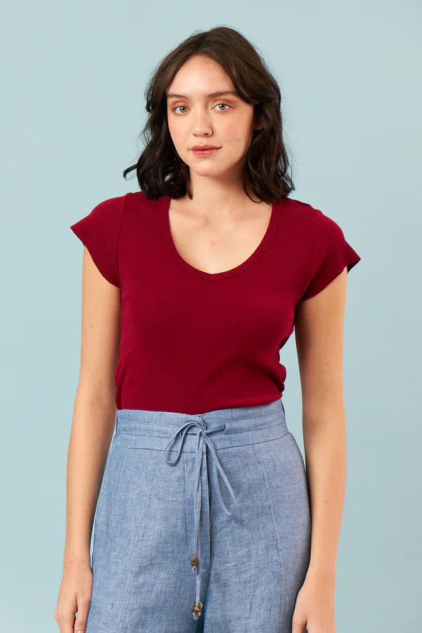 BLUSA FLOR VINHO
