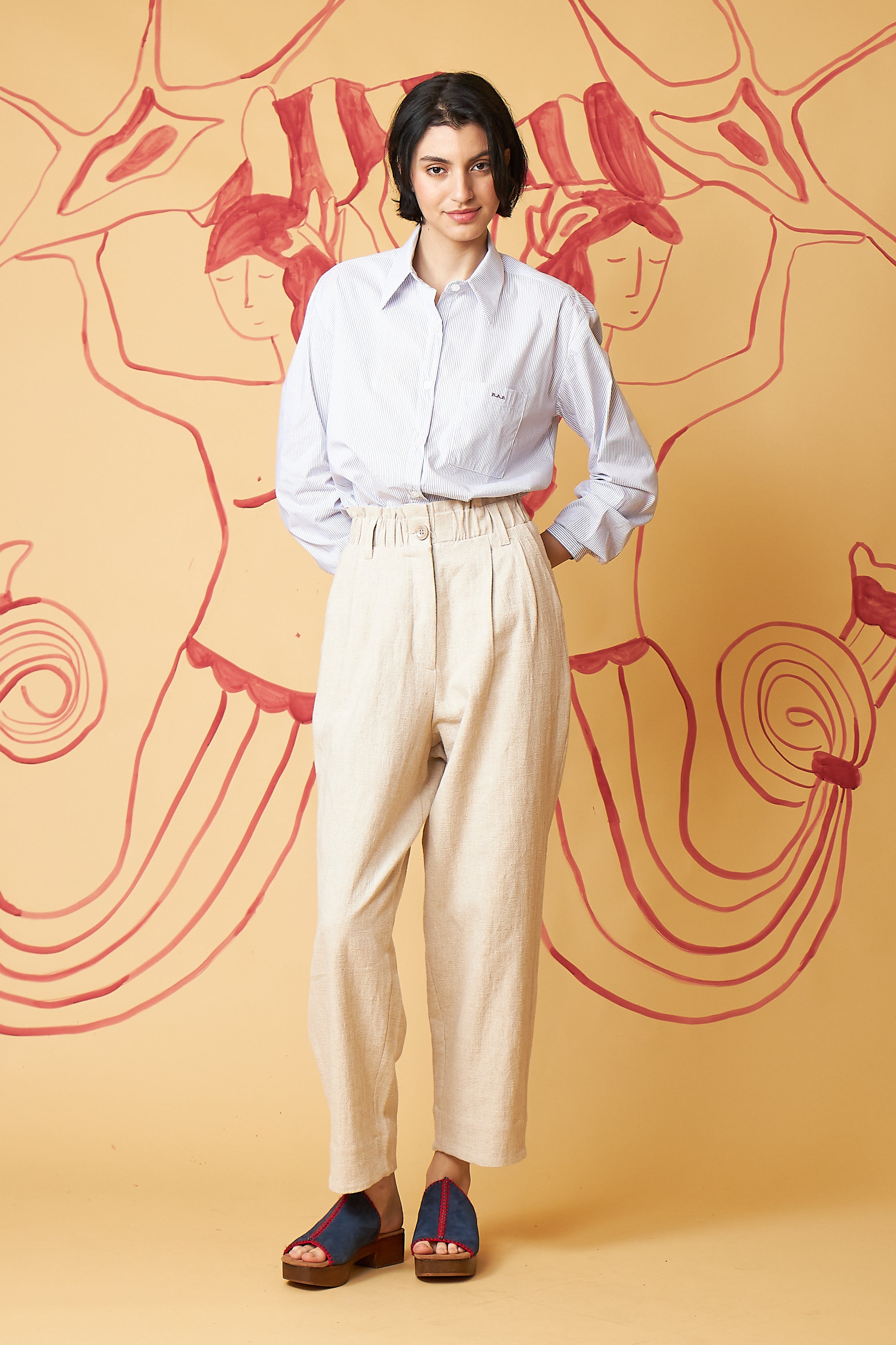 CAMISA CISSA AZUL LISTRA
